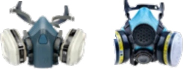 Máscaras e óculos de protecção